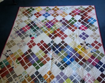 Multi-color twin size quilt
