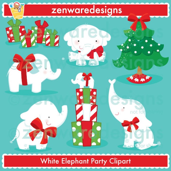 white elephant christmas clipart