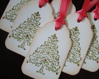 Vintage Inspired Christmas Tree Gift Tags