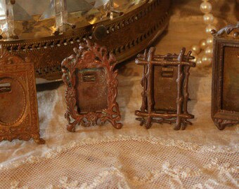 Set of Four Miniature Portrait Frames French 1900s Antique