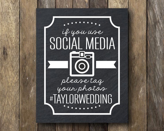 Printable Hashtag Sign Social Media Hashtag Party Hashtag
