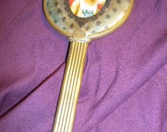X Lovely Antique Victorian Hand Mirror (FF126)