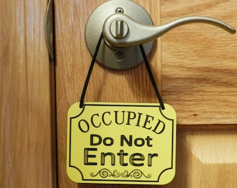 OCCUPIED Do Not ENTER Sign Door Knob Sign Door Hanging Sign - Free Shipping