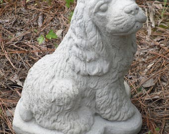 Cement Dog Statue, Cocker Spaniel, Pet Statue, Pet Memorial Stone, Cement Pet Statue, Cocker Spaniel Pet Supplies Accessories, Garden Statue