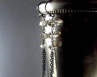 20 % Rabatt Herkimer Diamant mit oxidiertem Sterlingsilber Ohrringe