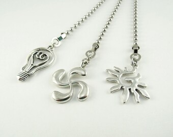 Ceiling Fan Pull Chain, Single or Set, Fan or Light Pull Cord, Home Decor Lighting, Lights, Fans & Accessories, Light Bulb, Windmill, Sun