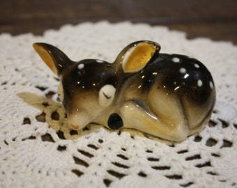 Rare and Charming Vintage Fawn, Deer Salt Shaker. Japan.