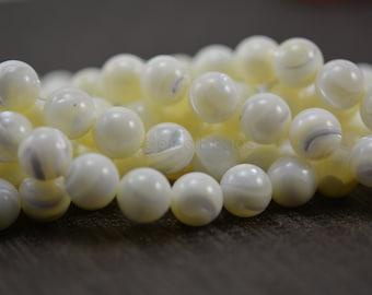 white mother of pearl beads - white shell beads - round shell beads - MOP beads supplies - wholes shell beads - 12mm shell beads -15inch