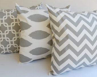 Gray Pillow Throw Pillows Decorative Pillow Covers Cushion Covers Accent Pillows Gray and White Pillow Covers
