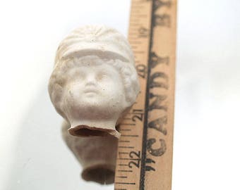Antique Doll Head Boy Antique German Doll Parts Figurines Mixed Media Art Assemblage Art Projects Lot AP9
