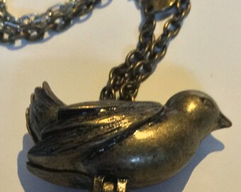 Bird pendant, bird necklace,bird locket
