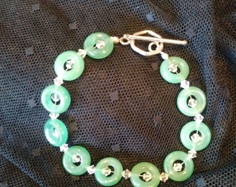 aventurine and crystal bracelet