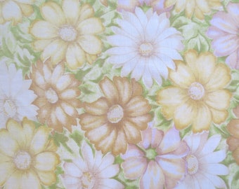 One Yard of Vintage Sheet Fabric - Muted Floral