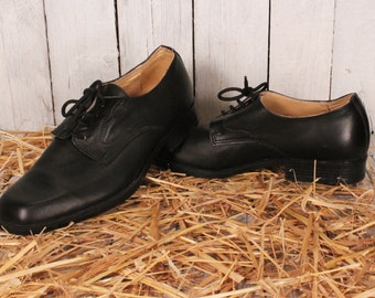 Vintage Genuine Leather Shoes, Black Leather Shoes, Dress Shoes for Men, Dress Black Shoes, Man's Leather Shoes, Made in Bulgaria