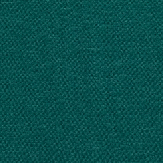 Dark Teal Linen Upholstery Fabric Solid Color Heavyweight