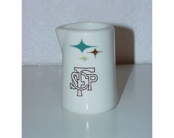 Vintage--Individual CREAMER--Syracuse Restaurant Ware--ATOMIC Diamond-Hard To Find--Jubilee Pattern--Sisters Of Charity Of Providence--Retro