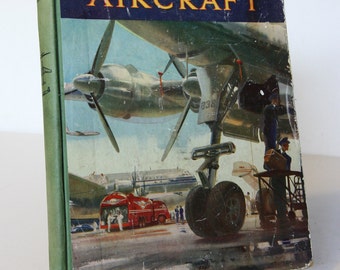Aircraft Wonder Book Illustrated Vintage Hardback Childrens Transport Aviation Colour plates