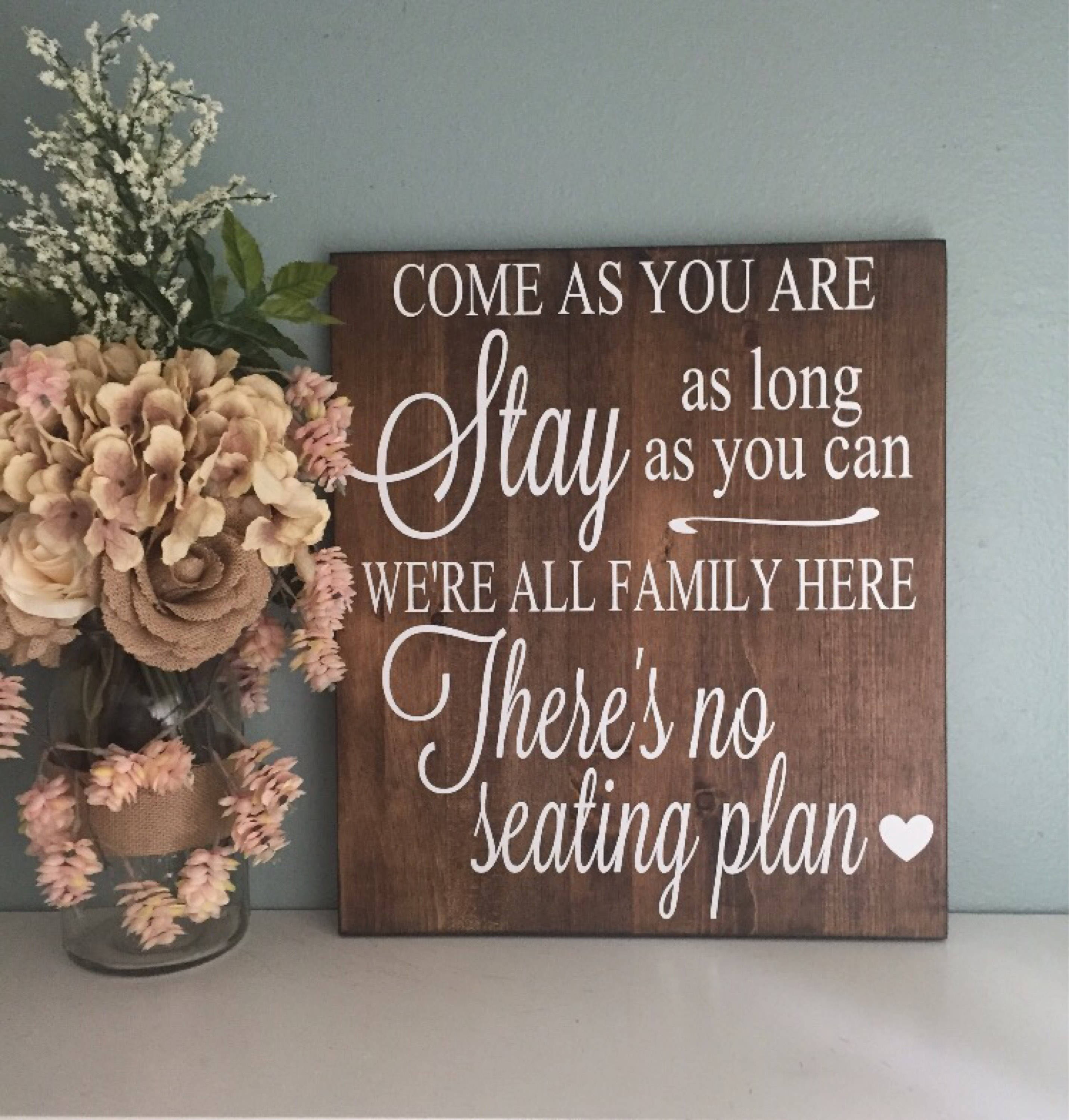 no seating chart for wedding sign