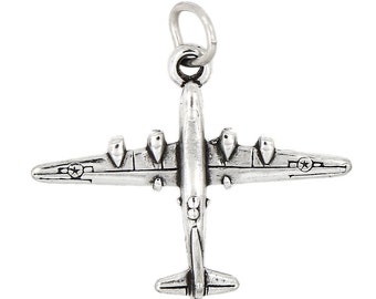 Sterling Silver bomber Airplane Charm