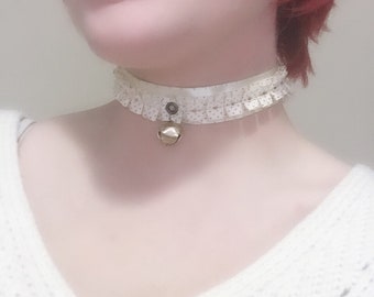 Polkadot Cream Ruffle Collar/Choker