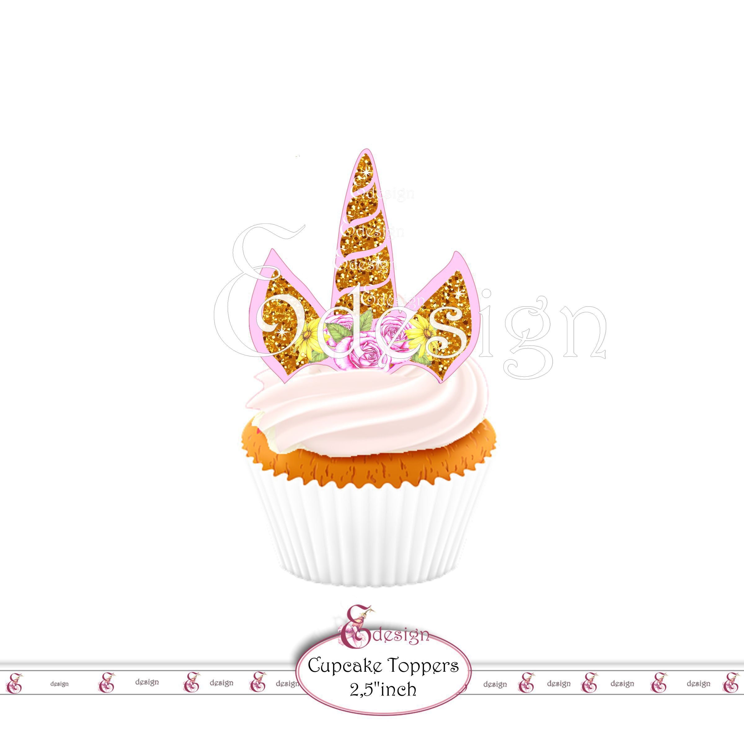 Cupcake Toppers. Instant Download. Unicorn Birthday Printable