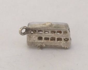 Sterling silver London Double deckerBus charm vintage #658 s