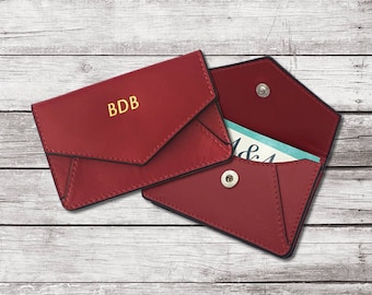 Personalized Leather Card Holder,Monogrammed Business Card Holder,Business Card Case,RFID Credit Card Holder,Employee Gift,Business Gift