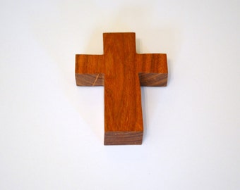 Wood Wall Cross; Hand Held-3"x5"x1"; Handmade Crooked Cross;Made in Texas; Mesquite Wood; Christian Gift; Free Ground Shipping; cc5-3010417