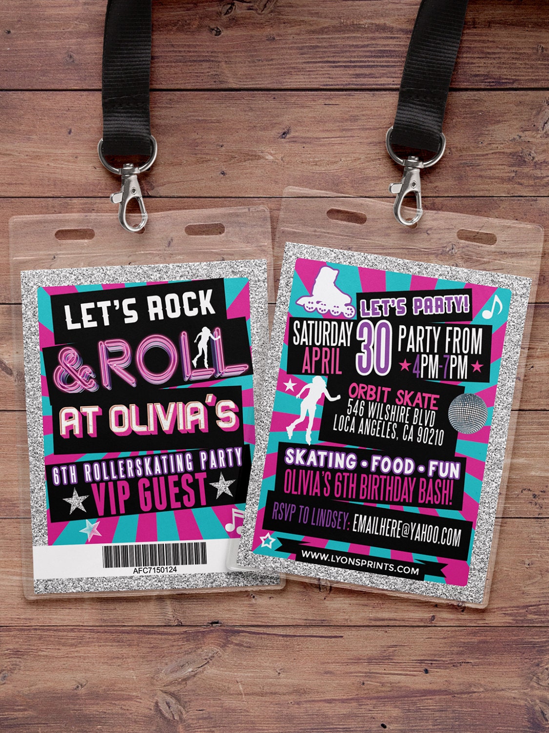 Retro, neon, VIP PASS, backstage pass, Vip invitation, birthday ...