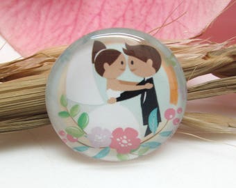 1 cabochon 25 mm glass wedding 1-25 mm