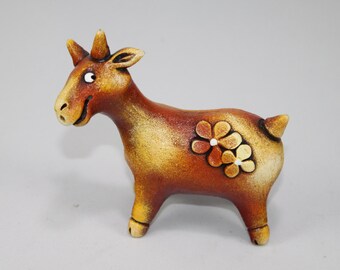 Hand Painted Goat Figurine, Animal Figurine