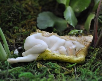 Sleeping Fairy Baby with Little Frog