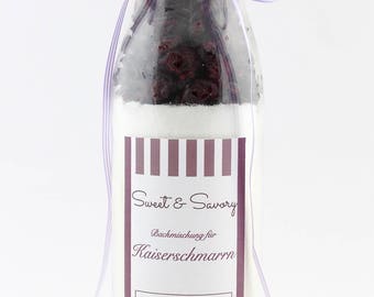 Kaiserschmarrn, Kaiserschmarren, baking mix in the bottle for Kaiserschmarrn with cranberries, ideal as a gift for him and her