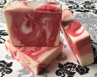 Strawberry & Cream Handmade Soap, Homemade, Cold Process, Moisturizing, Coconut Oil