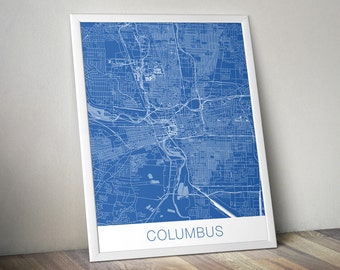 Columbus Map Art Print