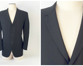 Vintage Tuxedo Jacket / Vintage Tux Jacket / 1950s 60s Tux Jacket / Black Tuxedo / 43 Regular