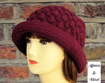 Women's Hat Winter Hat Ruby Red Knit Hat Women Crochet Hat Women's Gift for Her Gift for Wife Gift for Mum