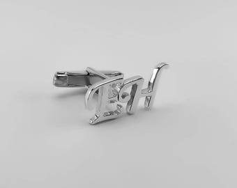 Personalized Cufflinks - Father's day gift - Initial Cufflink - Groom Wedding Cufflinks -Letters Cufflinks - Men Cufflinks