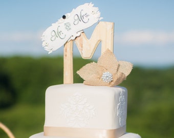 Rustic Monogram Cake Topper