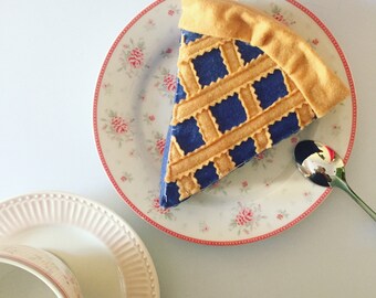 Felt food pretend play, felt blueberry pie, felt toys, tea party, Christmas gift, birthday gift, baby girl gift, handmade toy, felt cake