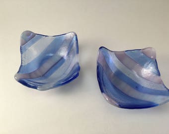 Pair of Glass Condiment pieces