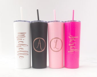 Personalized Skinny Tumblers - Monogram Tumbler - Birthday Gift for Her - Gift for Mom - Gift For Her - Name Tumbler - Skinny Tumbler