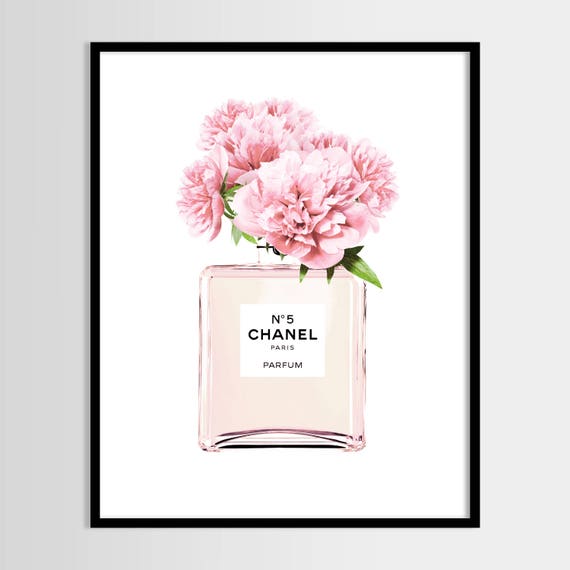 Chanel print Modern print Perfume bottle Fashion art Coco