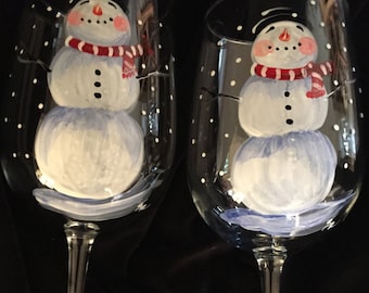 Snowman Wine Glass or Irish Coffee Mug. Perfect holiday gift