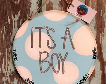 Hospital Door Hanger / Nursery Decor / Hospital Door Hanger / Nursery / Door Sign / Baby Shower Gift / It's A Boy