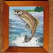 The FISH! Rainbow Trout? Vintage Original Oil Painting, Original Wood Frame,. c.1950, Signed, Québec, Folk Art, Ready to Hang OOAK
