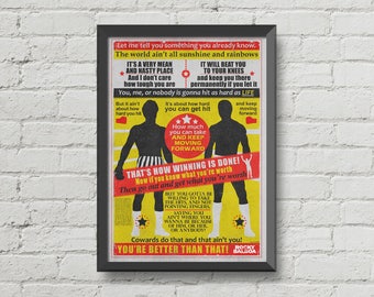Rocky inspirational speech,movie poster,art,inspiration,digital print,rocky balboa,home decor,sylvester stallone