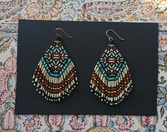 Desert Dweller..Beaded Fringe Earrings