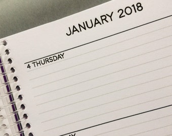 Stacked, Lined, Weekly-View Planner | 12-Month