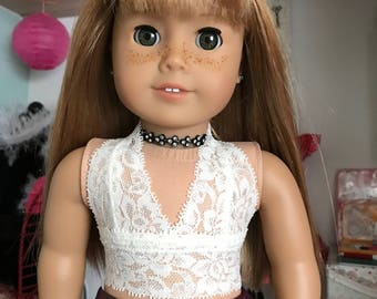 18 inch , 18" doll clothes- Ivory lace bralette.